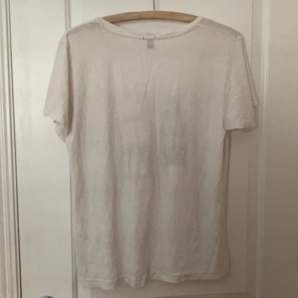 J Crew Ah Ha White Cotton Graphic T-Shirt Tee Top Size M - Picture 3 of 10